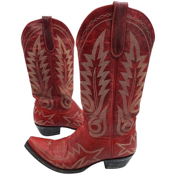 Excellent Condition Vibrant Red Old Gringo Western Cowgirl Cowboy Boots 8.5B - Picture 1 of 16
